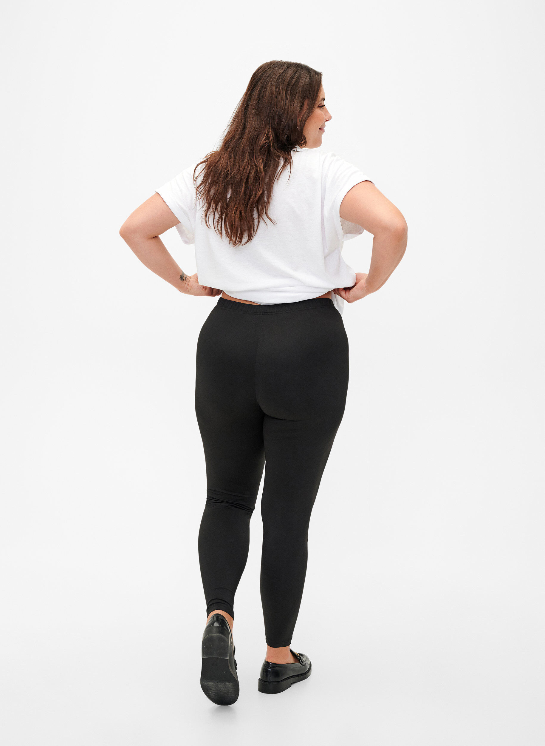 Zizzi2-pack basic leggings, Zwart, Model image number 2