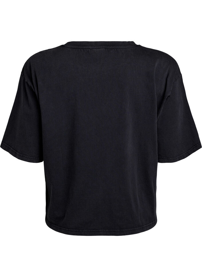 Boxy T-shirt met parels en strass-steentjes, Grijs, Packshot image number 1