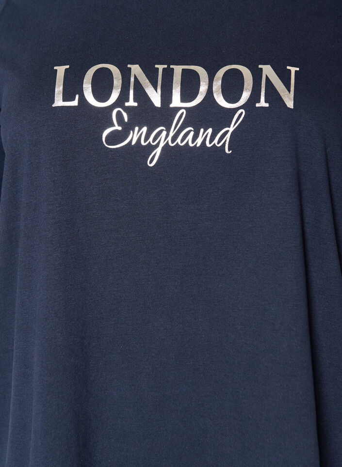 T-shirt met motief, Blauw, Packshot image number 2
