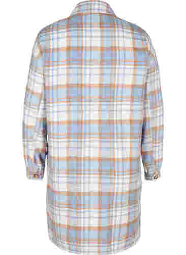Veste chemise longue à carreaux avec poches poitrine, Serenity Check, Packshot image number 1