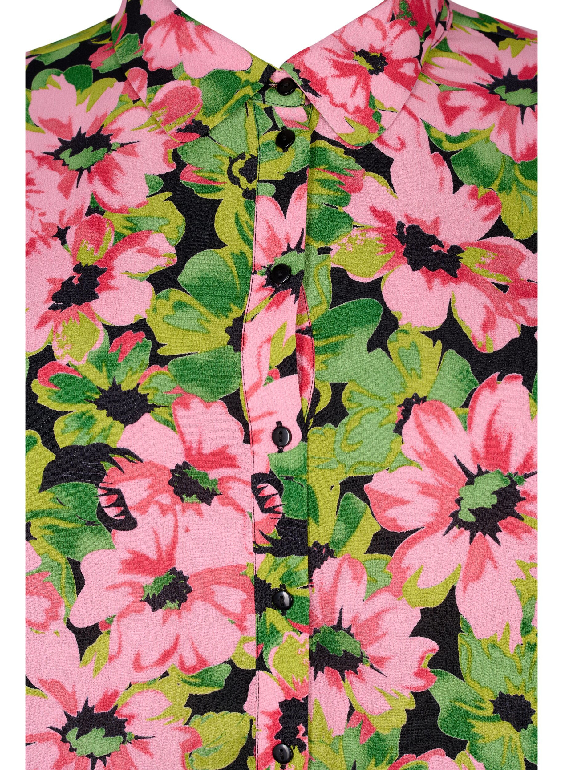 ZizziGebloemd overhemd van viscose, Pink G. Flower AOP, Packshot image number 2