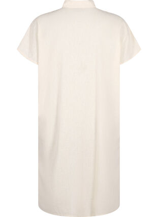 Lang shirt van katoenmix met linnen, Sandshell, Packshot image number 1