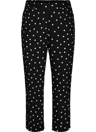 Pantalon ample en viscose à pois, Black Dot, Packshot image number 0