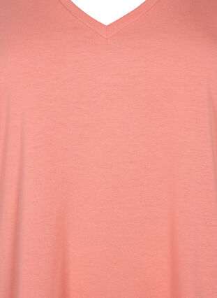 T-shirt à manches courtes avec col en V, Bright Coral, Packshot image number 2