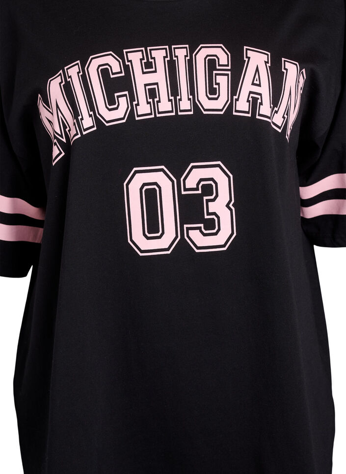 T-shirt collège oversize et sportif, Noir, Packshot image number 2