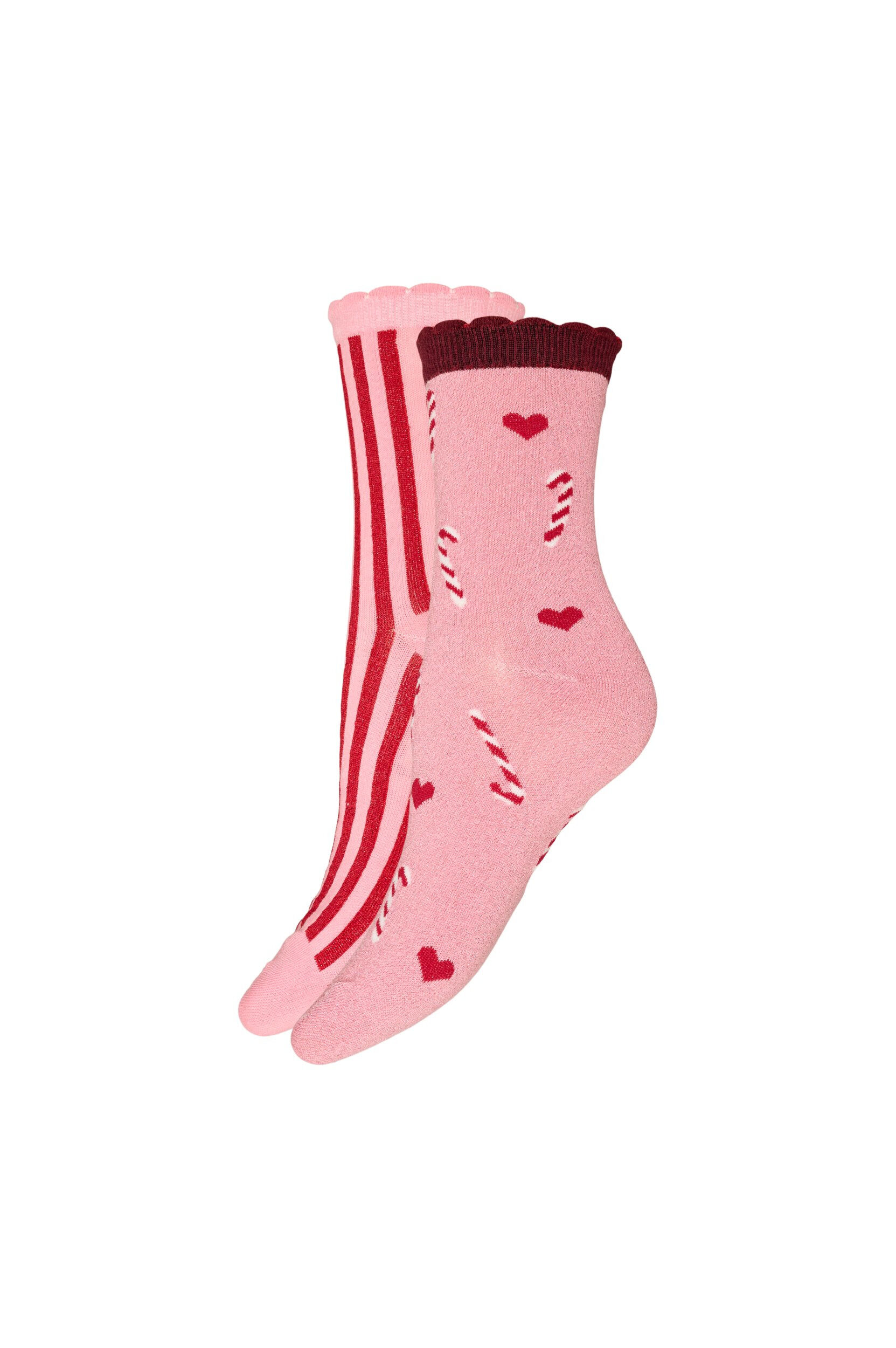 Zizzi2-pack kerstsokken, Roze, Packshot image number 0