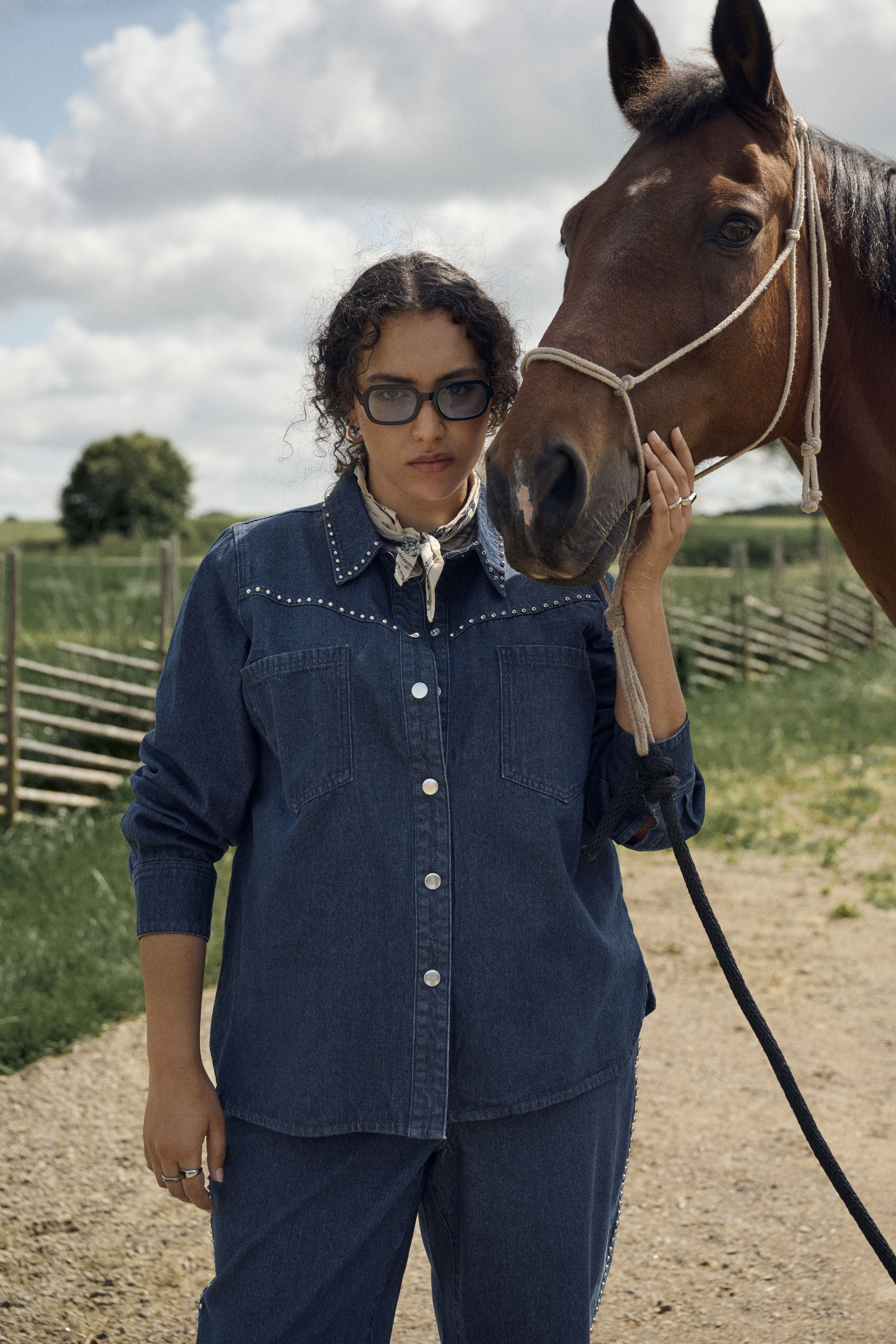 Zizzi Ensemble de denim assorti, , Model