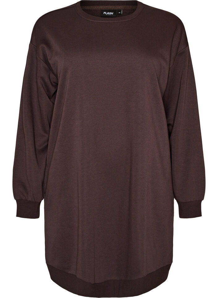 Robe sweat ample avec des poches, Marron, Packshot image number 0