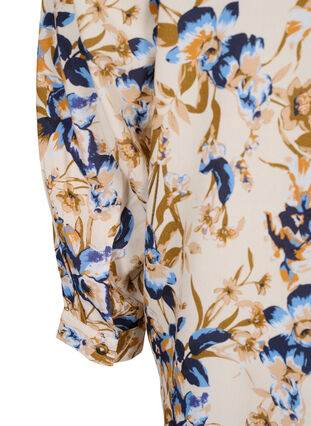 100% viscose blouse met bloemenprint100% viscose blouse met bloemenprint, Ecru Flower, Packshot image number 3