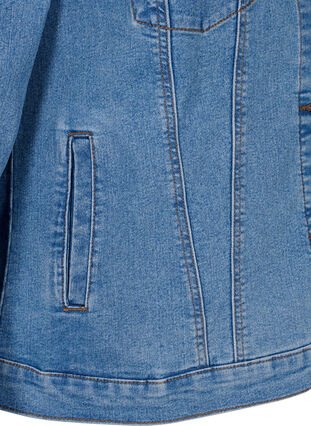 FLASH - Veste en jean en mélange de coton extensible, Blue Denim, Packshot image number 3