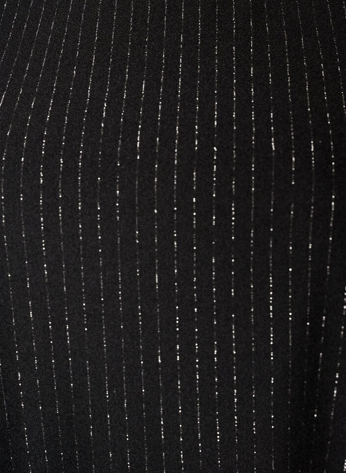 Peplumblouse met glitterstrepen, Zwart, Packshot image number 2