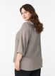 Shirtblouse met V-hals en 3/4 mouwen, Beige, Model image number 2