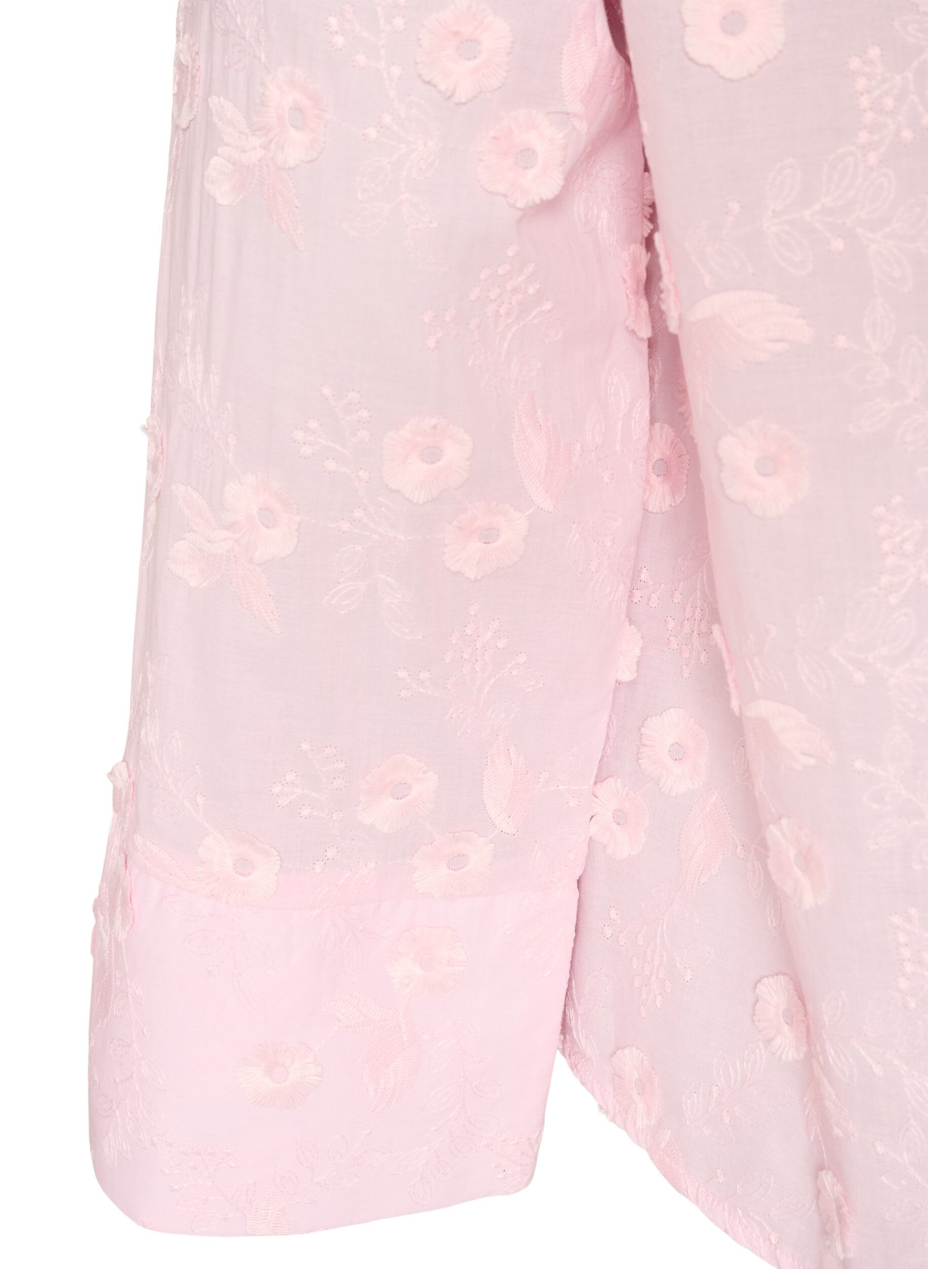 ZizziShirt met bloemenborduursel en wijde mouwen, Roze, Packshot image number 3