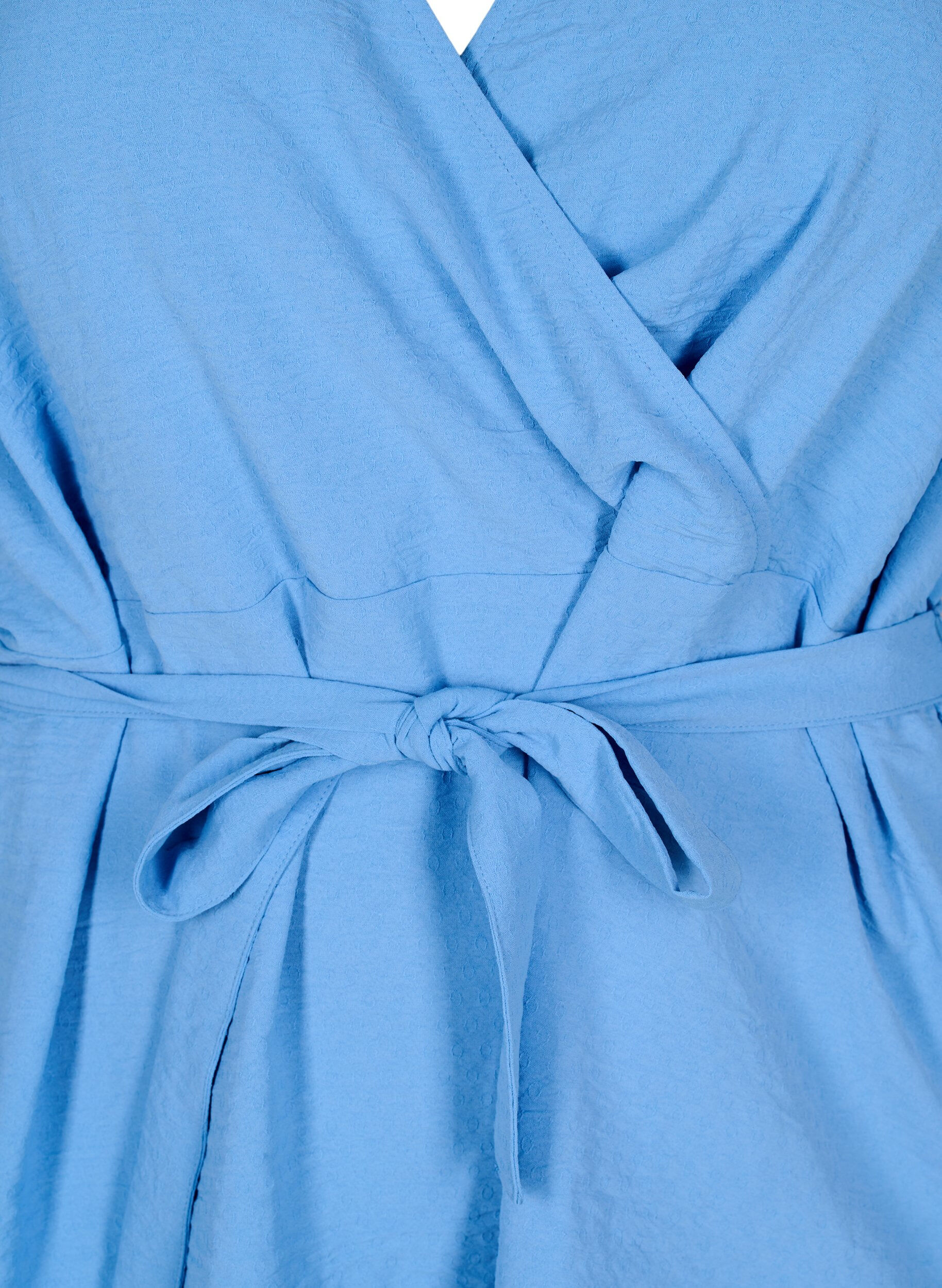 ZizziOmslagblouse met lange mouwen en striksluiting, Blauw, Packshot image number 2