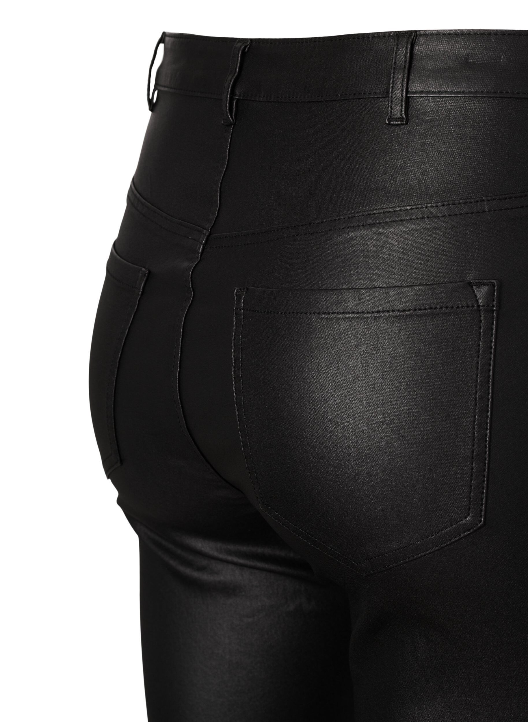 ZizziEllen jeans met coating en bootcut, Black, Packshot image number 3