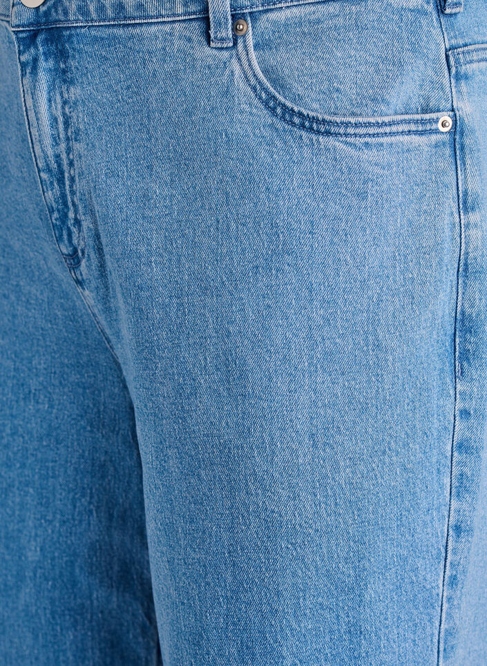 Wide-leg jeans met hoge taille, Blauw, Packshot image number 2