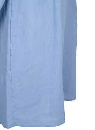 Robe courte en coton et lin mélangés, Faded Denim, Packshot image number 3