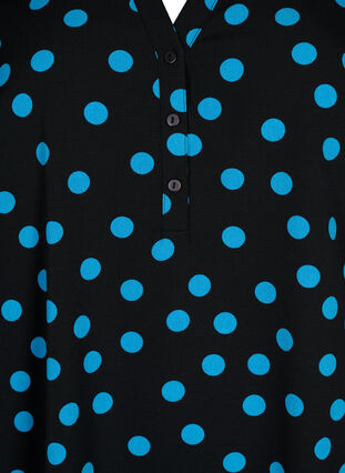 Tunique à pois et manches 3/4, Black Blue Dot, Packshot image number 2