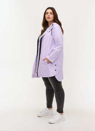 Manteau de pluie avec capuche et poches, Pastel Lilac, Model image number 3