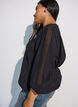 Blouse met balloneffect en chiffondetails, Zwart, Model image number 3