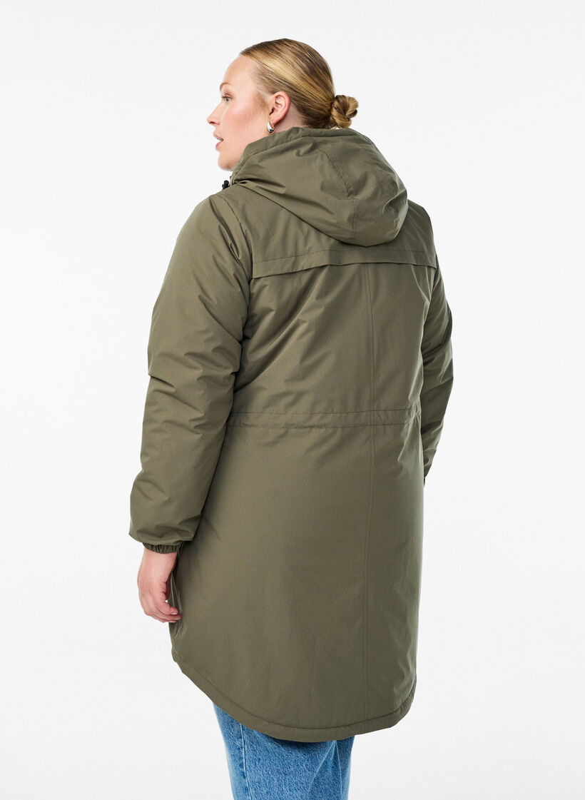 Lichtgewicht gewatteerde parka met een capuchon, Groen, Model image number 2