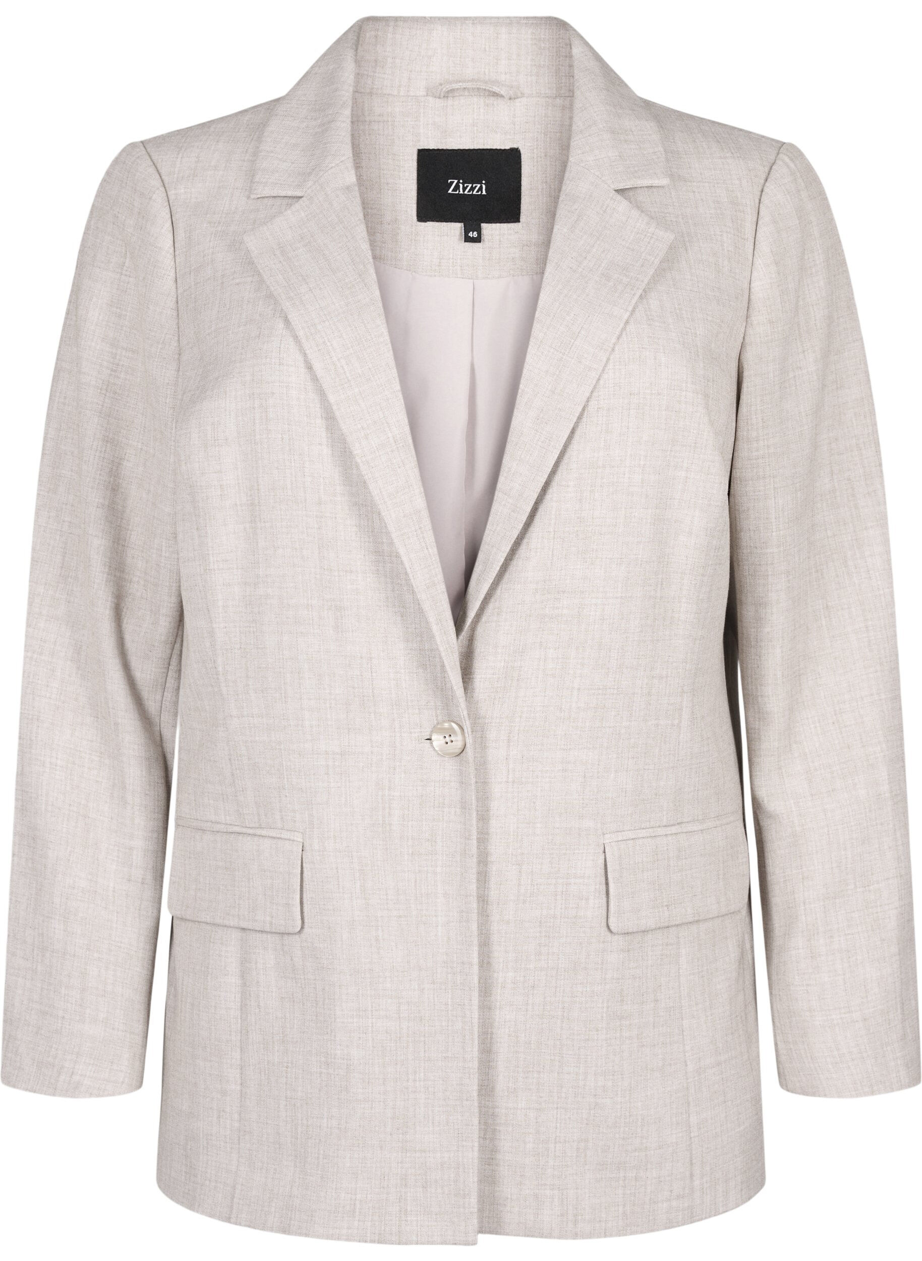 ZizziGem&ecirc;leerde blazer met knoopsluiting, String, Packshot image number 0