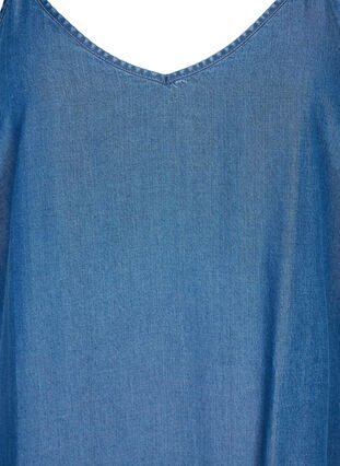 Robe longue en denim à fines bretelles, Dark blue denim, Packshot image number 2