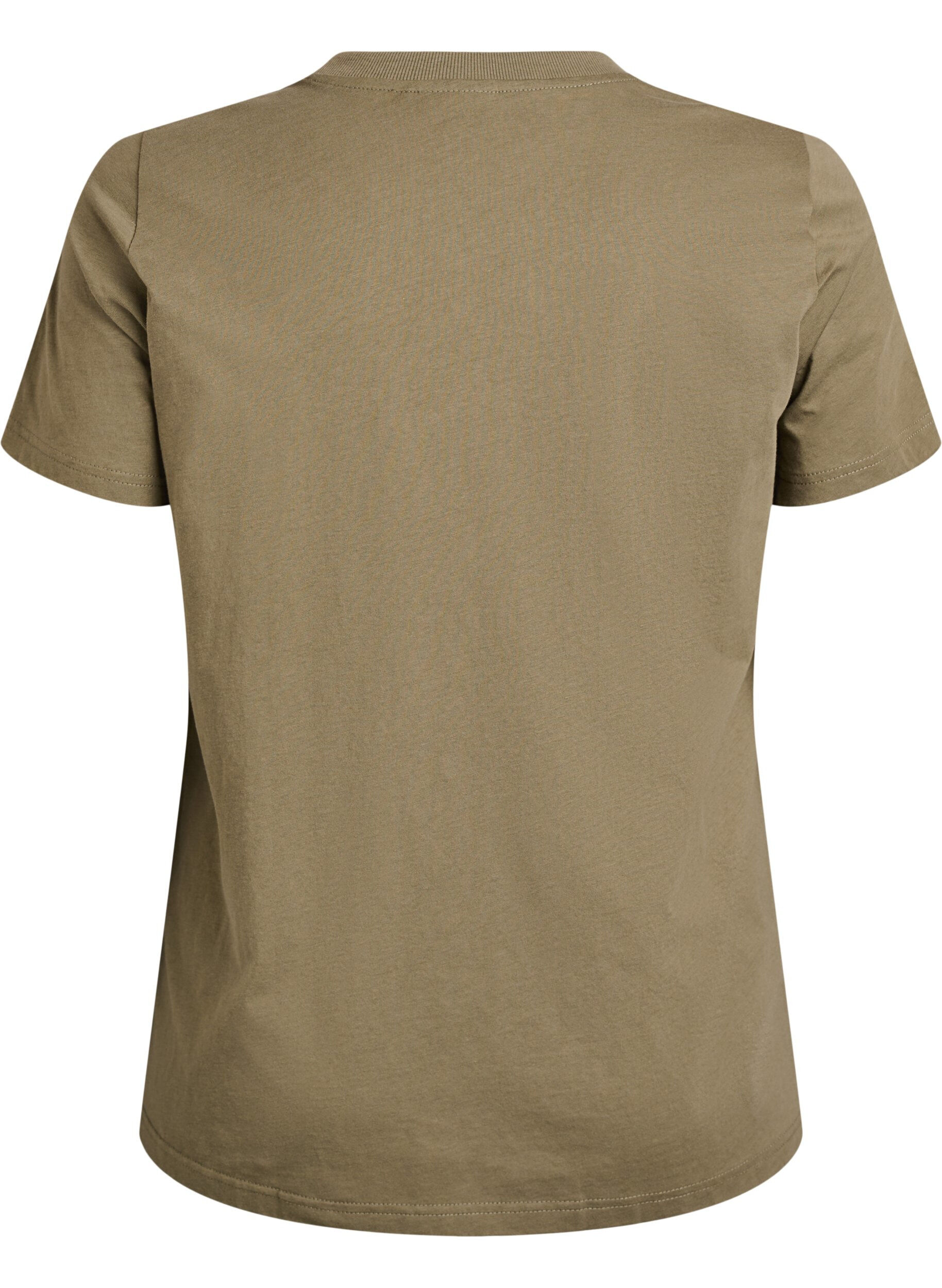 ZizziBasic katoenen T-shirt met ronde hals, Groen, Packshot image number 1