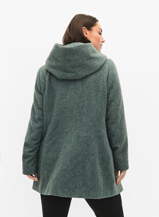 Bouclé jas met wol, Balsam Green Mel., Model image number 1