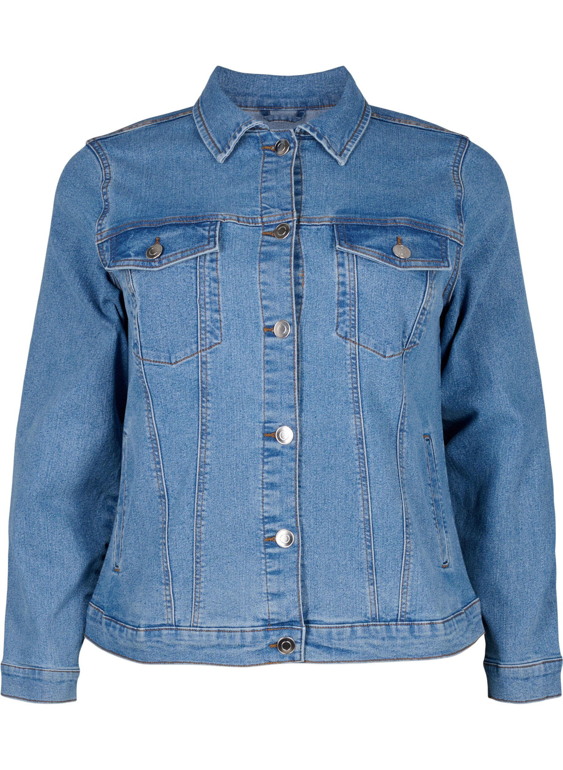 FLASH - Veste en jean en m&eacute;lange de coton extensible