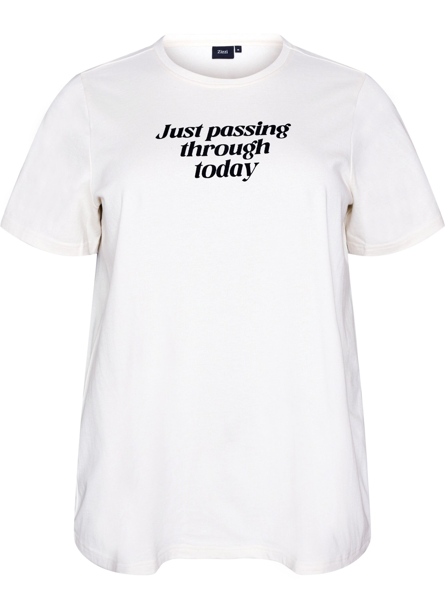T-shirt en coton avec texte imprim&eacute;