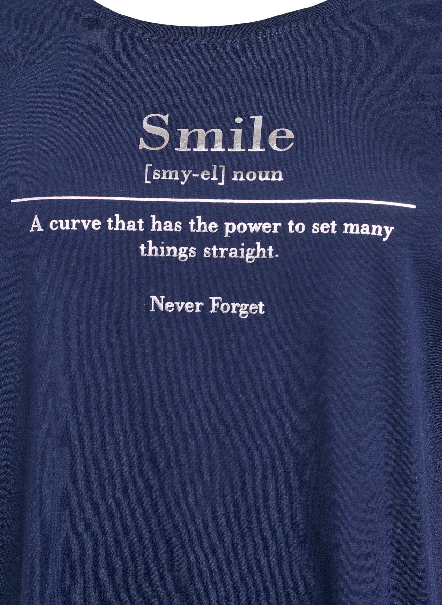 ZizziFLASH - T-shirt met motief, Blauw, Packshot image number 2