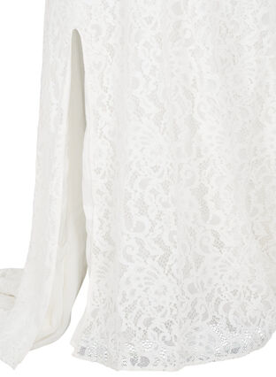 Robe de mariée en dentelle avec fente, Star White, Packshot image number 3