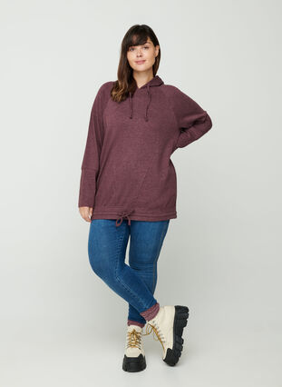 Sweatshirt met verstelbare onderkant, Fudge Mel. , Model image number 2