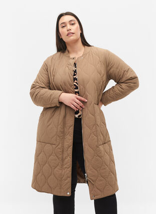 Longue veste matelassée avec fermeture éclair et poches, Amphora, Model image number 0