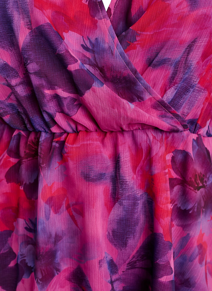 Chemise en mousseline &agrave; imprim&eacute; floral et manches courtes, Rouge, Packshot image number 2