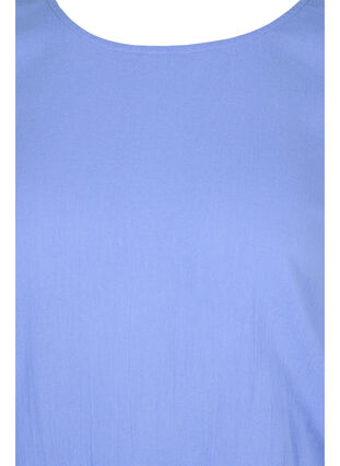 Blouse en coton à manches courtes avec smock, Wedgewood, Packshot image number 2