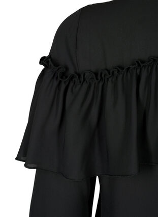 Ruche blouse met parelknopen, Black, Packshot image number 4