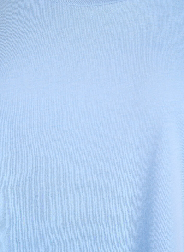 T-shirt met korte mouwen in een katoenmix, Blauw, Packshot image number 2