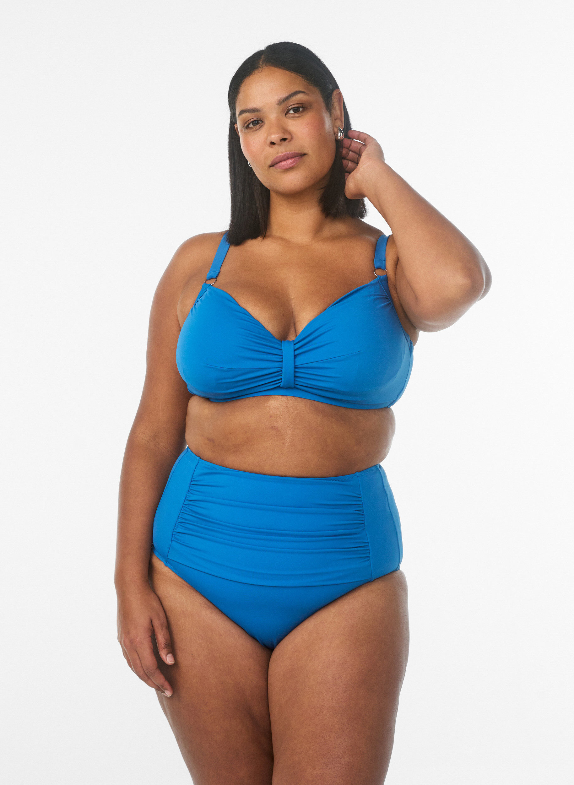 ZizziSoutien-gorge de bikini &agrave; armatures avec drap&eacute;, Bleu, Model image number 1