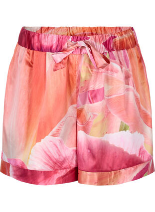 Short de pyjama à motifs avec cordon de serrage, Orange Pink AOP, Packshot image number 0