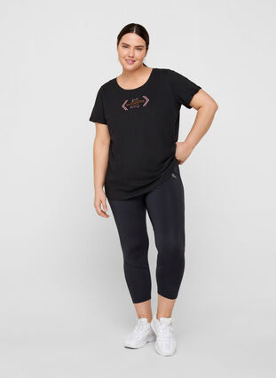 T-shirt de sport avec imprimé, Black Motivated, Model image number 2