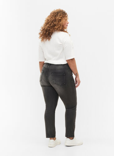 Slim fit Emily jeans met normale taille, Dark Grey Denim, Model image number 1
