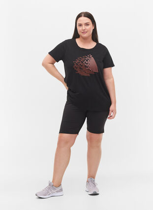 T-shirt de sport avec imprimé, Black w. Copper Foil, Model image number 2