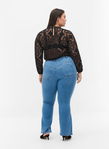 Jeans bootcut Ellen à taille haute, Light blue, Model image number 1