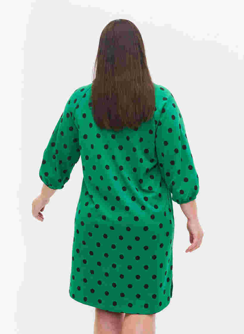 Robe à pois avec manches 3/4, Jolly Green Dot, Model image number 1