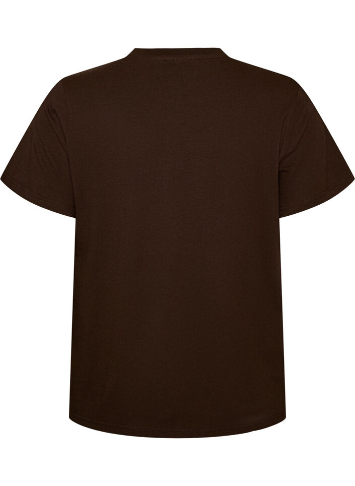 T-shirt en coton bio avec imprim&eacute; sur le devant, Marron, Packshot image number 1