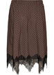 Jupe midi &agrave; carreaux avec bordure en dentelle, Marron, Packshot image number 1
