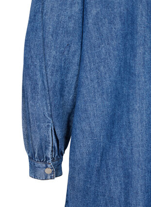Robe chemise en jean et coton, Dark blue denim, Packshot image number 3