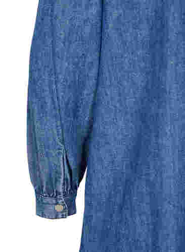 Denim shirtjurk van katoen, Dark blue denim, Packshot image number 3
